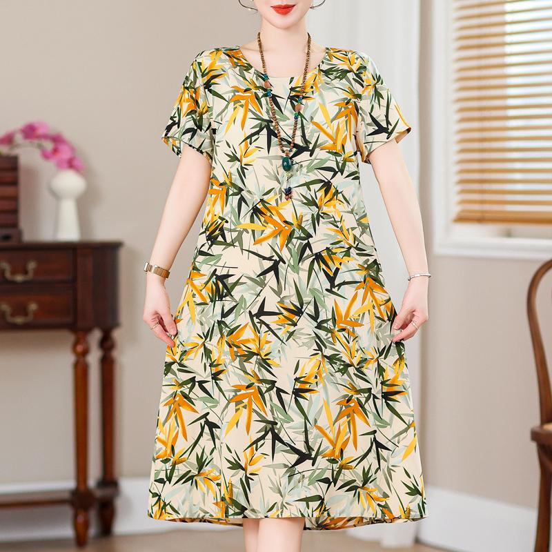 Летние элегантные длинные платья для женщин, большие размеры, с коротким рукавом, винтажное летнее платье с принтом, женская одежда
