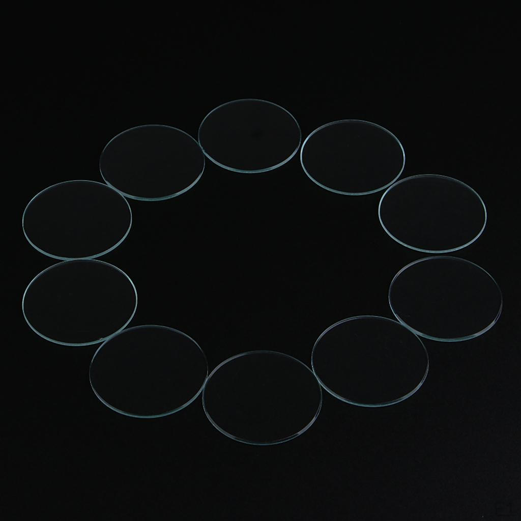 10 шт. Часы диаметром 3,5-40 мм. Минеральный кристалл 1,0 мм - прозрачный, 37 мм.