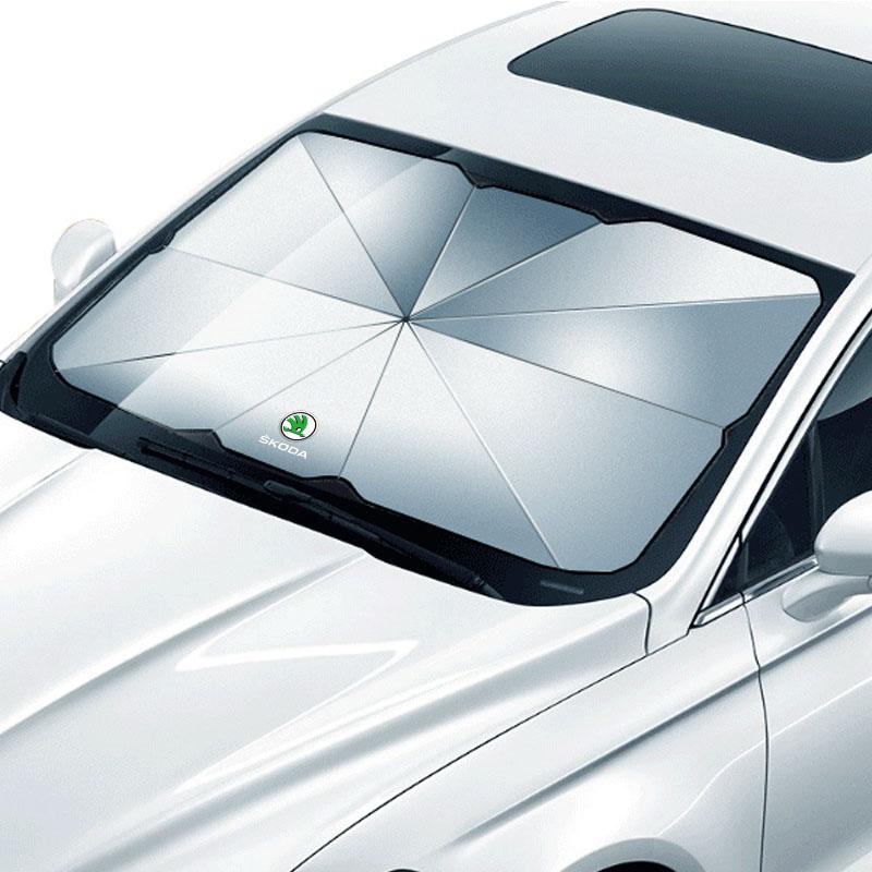 1Pcs Car Windshield Sunshade Umbrella Protector Parasol Foldable For Skoda Octavia Superb Rapid Kodiaq Karoq Fabia Kamiq Roomster Citigo