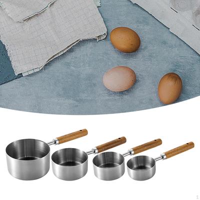 Набор мерных стаканов из 4 предметов, нержавеющая сталь для выпечки, штабелируемый