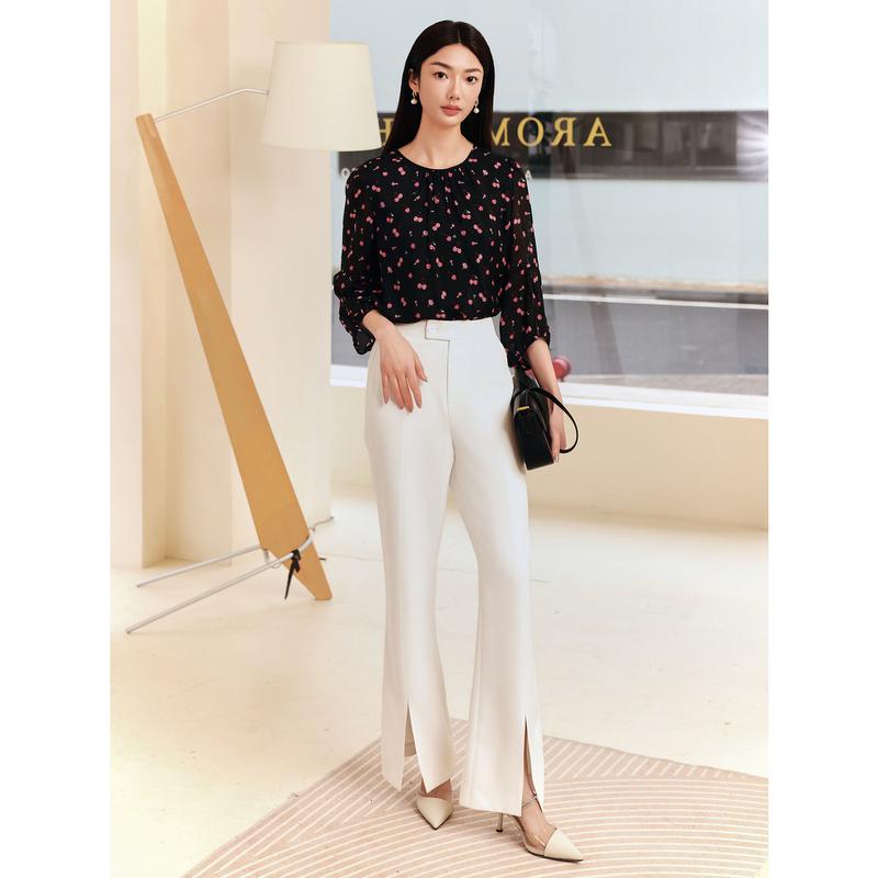 JZ Jiuzi Heartwarming Cherry Blouse Top for Women