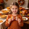 Faux Leather Hair Clips Thanksgiving Turkey Bow Clip for Girls, Decorative Pins, Autumn Seasonal Pieces Double Layer Glitter Clip, Cute Holiday Party