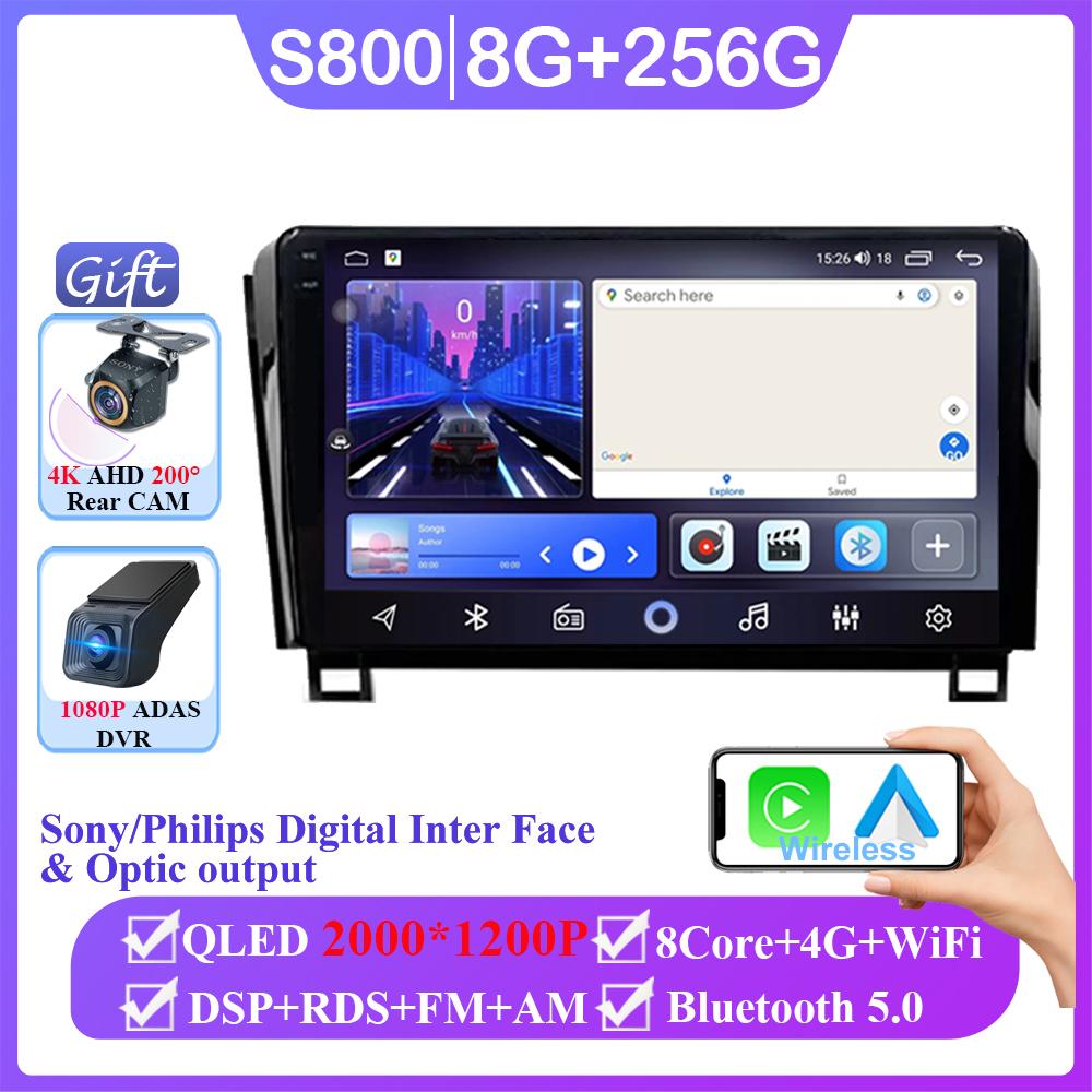 Беспроводной Carplay для Toyota Tundra XK50 2007 - 2013 Sequoia XK60 2008 - 2017 Android 14 Радио Навигация Мультимедиа Нет 2din DVD