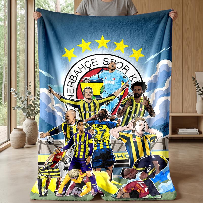 Fenerbahce Theme blanket Soft Flannel Blanket Plush Throw Blanket Cozy Sofa Bed Blanket for Home Decor