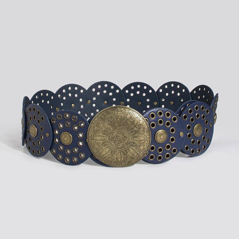 Винтажный Широкий Панк-Пояс С Заклепками и Люверсами Для Модной Уличной Одежды