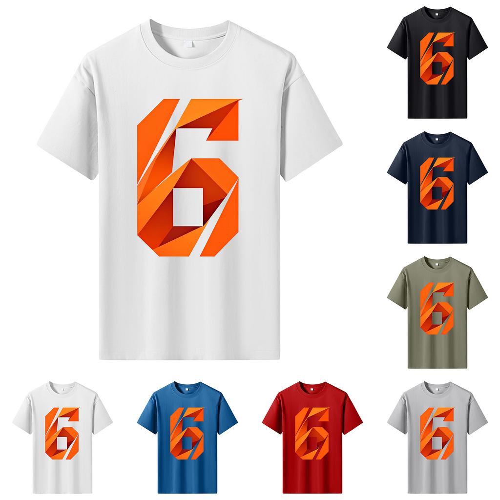 Мужская футболка с коротким рукавом с принтом Мужская свободная повседневная футболка с коротким рукавом