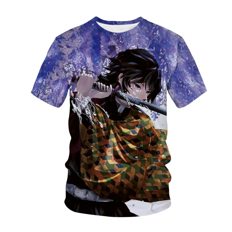 Футболка для мужчин и женщин, аниме, 3D принт, уличная одежда, Demon Slayer Kimetsu No Yaiba, Harajuku, модная футболка, футболка унисекс, топы, одежда