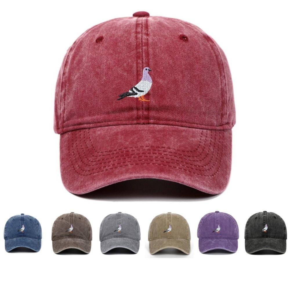 Pigeon Embroidery Pattern Baseball Cap Casual Sunscreen Hats Fashion Baseball Hats All Seasons