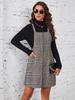 Европейское и американское женское клетчатое платье-комбинезон на молнии и с карманами - Мода весна/осень
