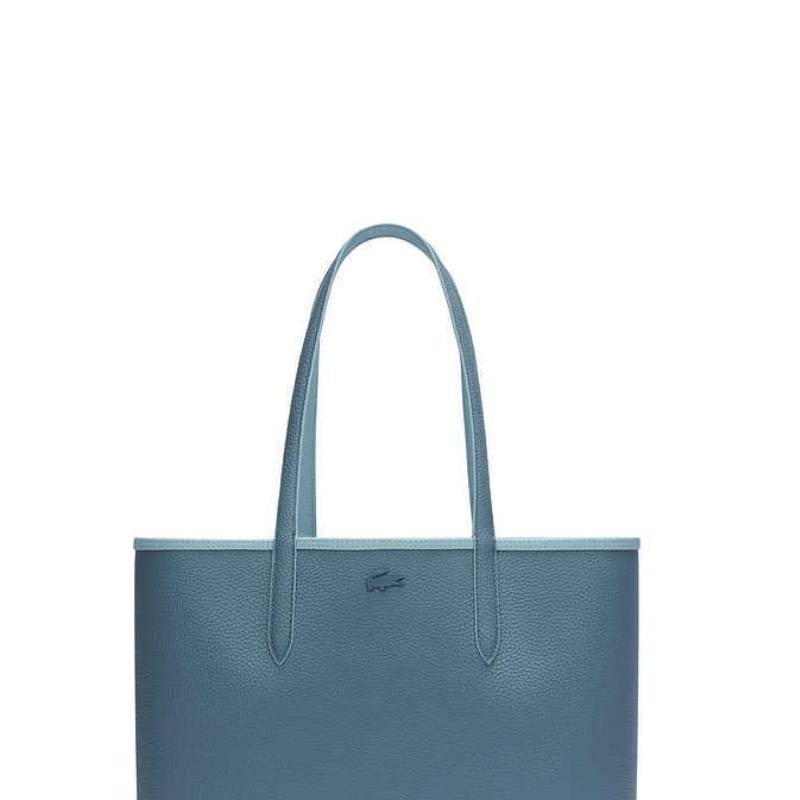 Lacoste ПВХ Сумка на плечо Большая Женская Светло-синяя и Серо-синяя NF2142AA-Q63