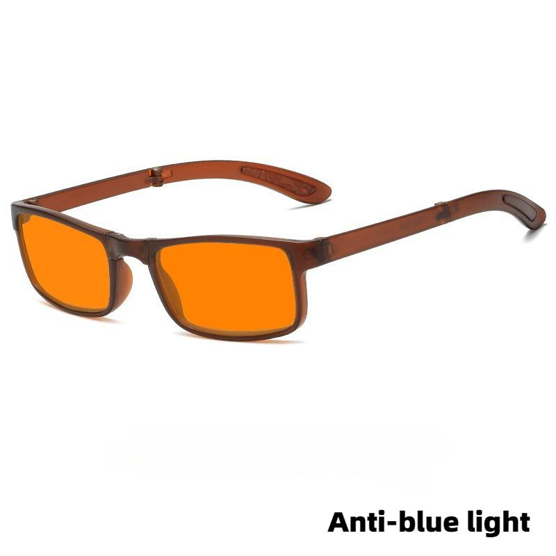Foldable Anti Blue Light Night Vision Glasses Orange & Red Lenses Blue Light Blocking Glasses for Playing Computer Game Goggles