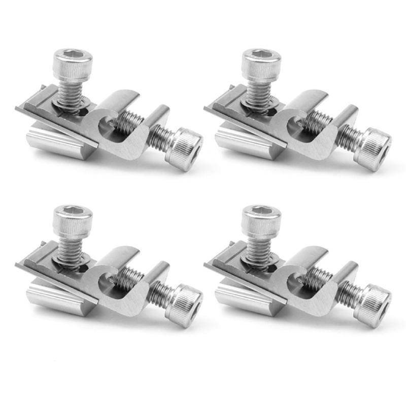 Pack of 4 Aluminum Solar Grounding Clamps with Adjustable Screws & strong Design Easy to Use for Photovoltaic Panel
