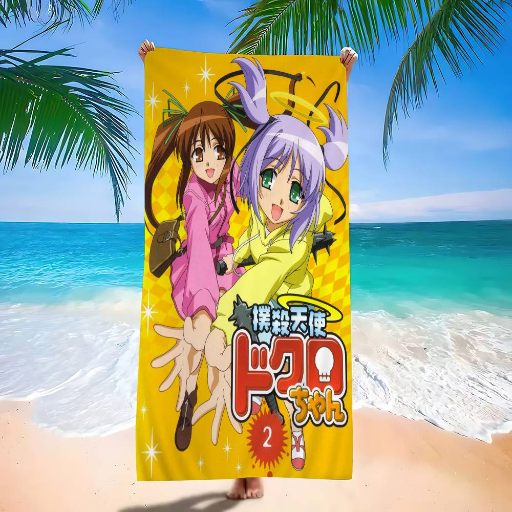 Bokusatsu Tenshi Dokuro Chan Большие Микрофибровые Пляжные Полотенца Быстросохнущее Полотенце Песчаные Пляжные Полотенца Полотенце для Бассейна для Путешествий Пляжный Бассейн Йога