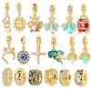 Медные Шармы Бусины Золотое Солнце Пчела Бант Крест Светлячок Хамелеон Подвеска Подходят Женский Оригинальный Браслет Сделай сам Подарок