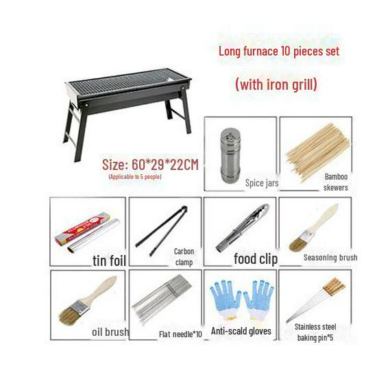 Portable Outdoor Folding Charcoal BBQ Grill - Cross-Border Hot Seller