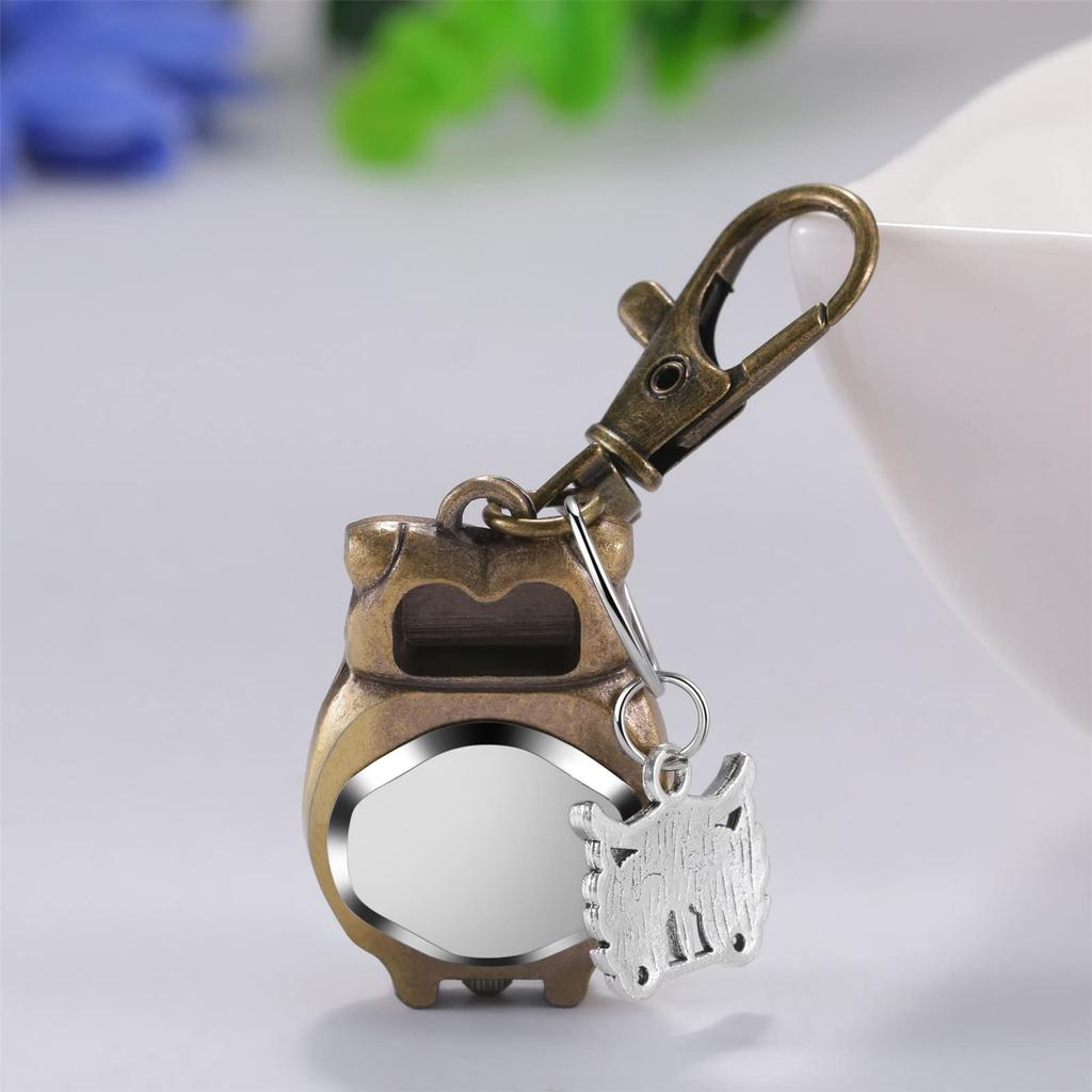 Owl Keychain Watch Clip Carabiner Watch Pocket Watch Analog Waterproof Cute Fashion Accessory Men's Women's