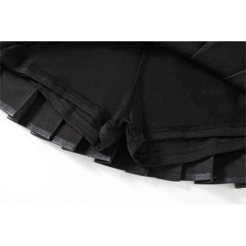 Girls Leather Skirt Black High Waist A-Line Pleated Skirt for Kids Fashion All-match Slim Teen Children Group Dance Skirt 3-16 Y