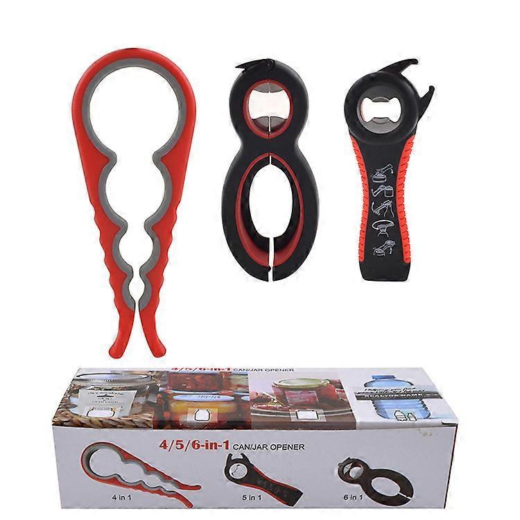 The Dww three-piece bottle opener and pull-ring can opener are used to open stubborn lids. The design is suitable for weak hands, the elderly, and tho