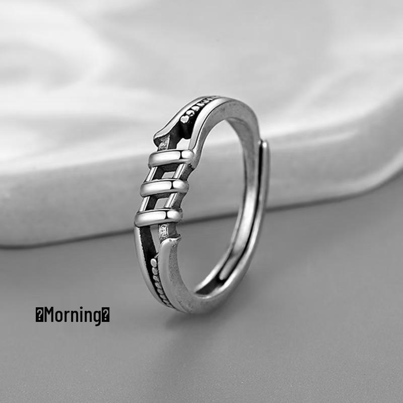 Men's Adjustable Retro Hip-Hop Index Finger Ring - Open, All-Match Single Trend Ring
