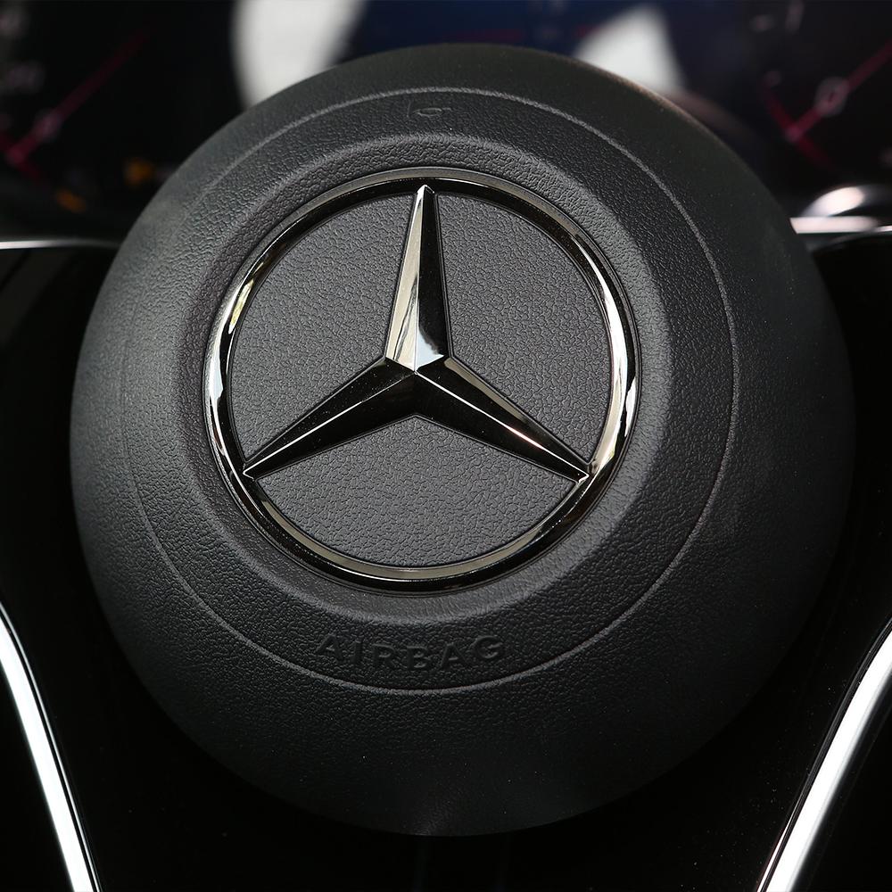 pbfvl2 2025 Hot For Mercedes Benz GLE B/C/E/S C200L GLC5 2mm/58mm Hollow Out Badge ABS Car Emblem Steering Wheel Center Logo Original R