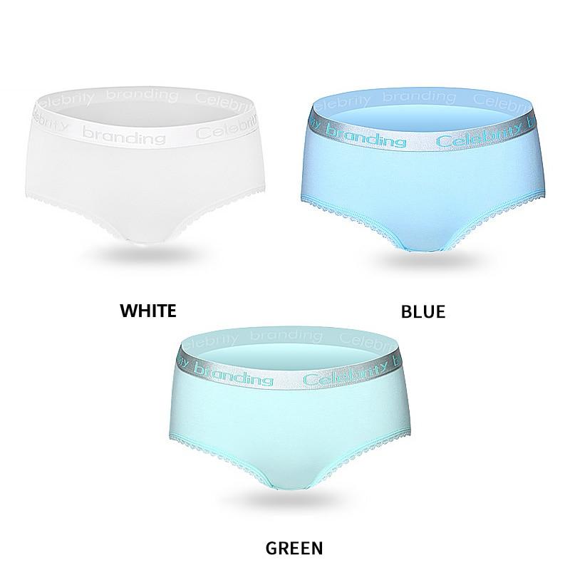 3Pcs Women's Panties Cotton Breathable Underwear Briefs Cute Letter Girls Lingerie Size M-XXL