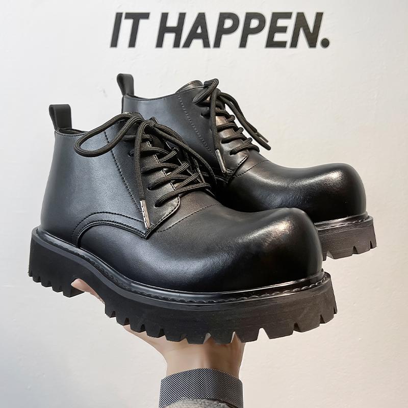 Fashion Leather Ankle Boots For Man Genuine Leather Big Size Boots High Quality Designer Formal Platform Casual Boots Fashion