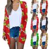 Женская мода повседневная рождественская принтованная куртка-кардиган средней длины