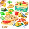 La Gacela Play 55 предметов для хранения ролевых игрушек Luxury Pretend Birthday Kitchen Toy Set, Set, Vegetables, Fruits, Tableware, Seafood, Basket, Kitchen, Toys,