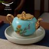 Yongfengyuan Madam Porcelain West Lake Blue 8-Piece Tea Set