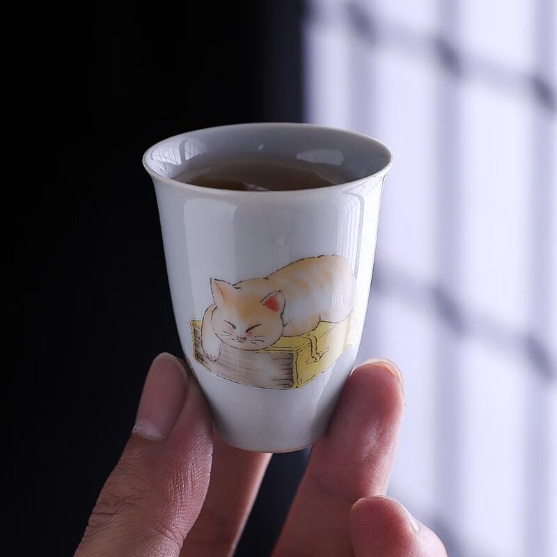 Warm Cat Cafe Ceramic Tea Cup