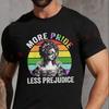 More Pride Less Prejudice Rainbow Lgbt Month Ally Motorbike Men's Fashion T-shirt Casual Summer Comfortable Short Sleeve Tops