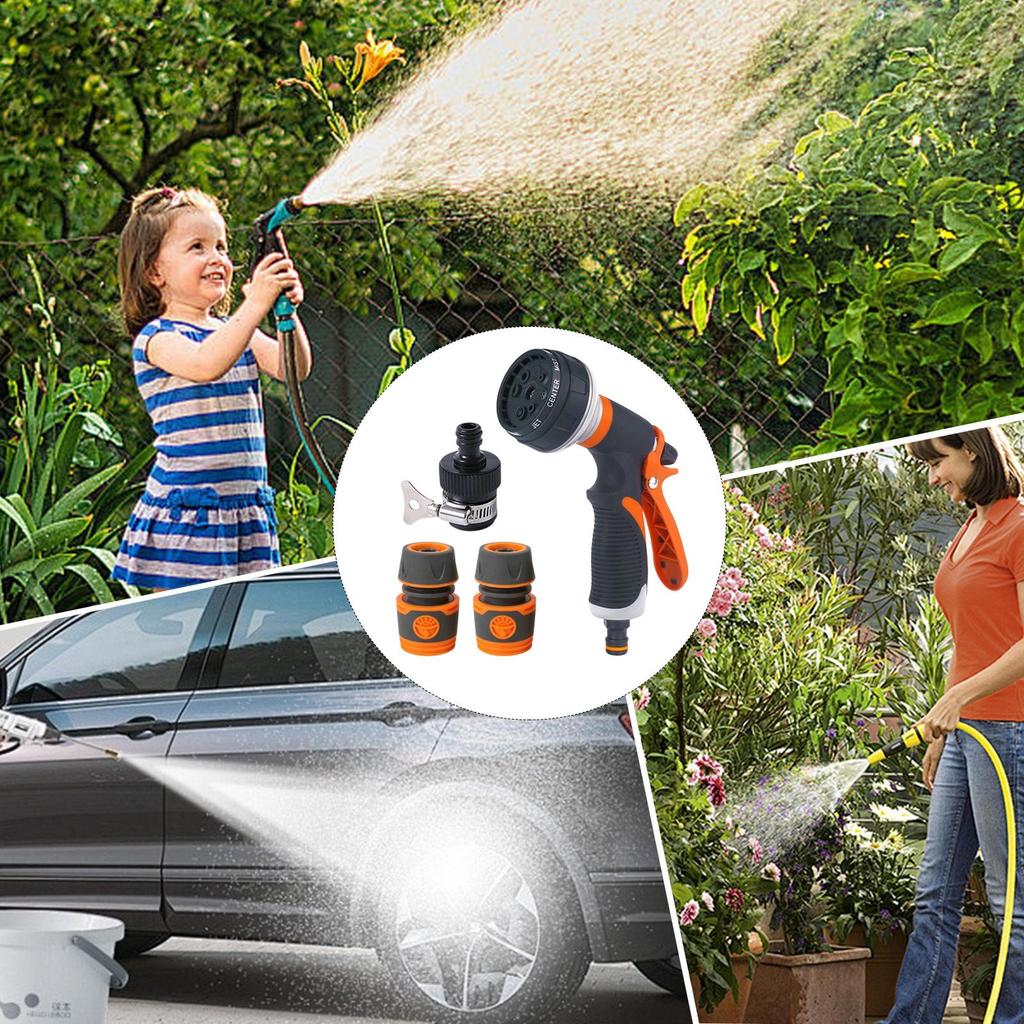 Water Hose Nozzle Spray Nozzles For Garden Hose 8 Adjustable Spray Patterns High Pressure Irrigation Attachment Head For Car