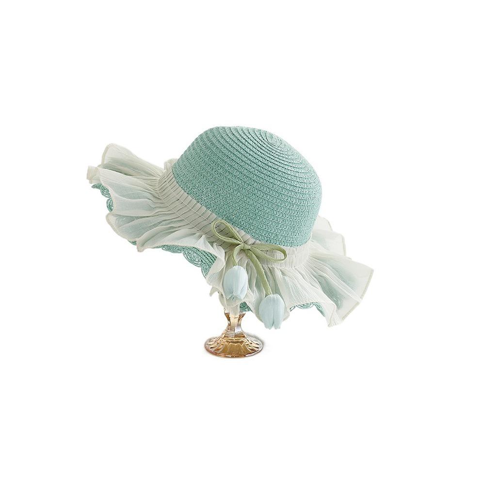 Корейская Панама для Девочек в Том же Стиле Сумка Кроссбоди Кружевные Поля Пляжная Кепка Малыш