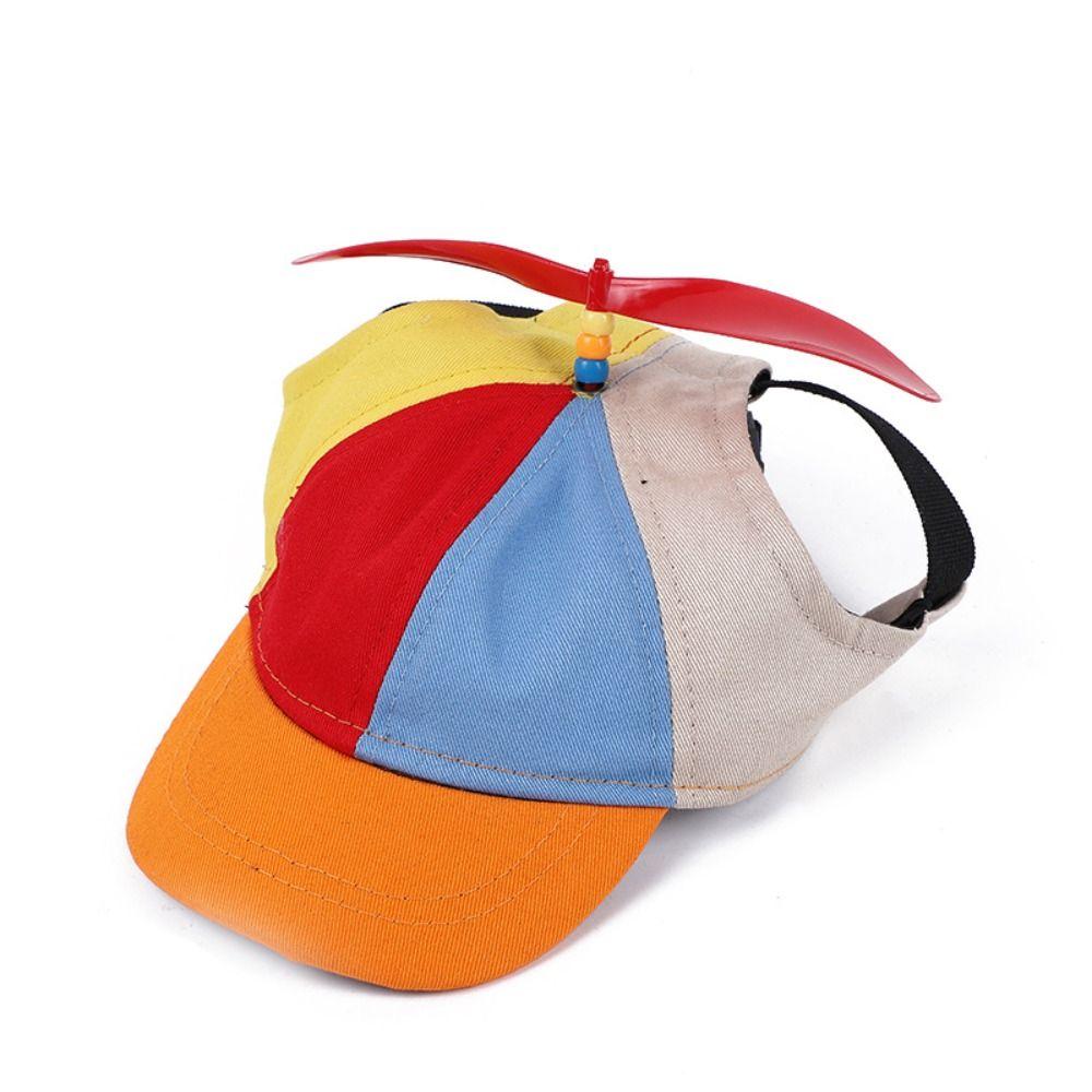 Funny Dog Propeller Hat Rainbow Dog Sun Hat Puppy Baseball Cap Small Medium Large Dogs Cat