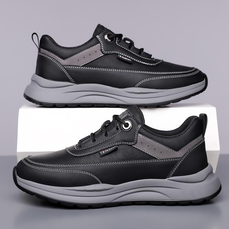 Classic Men'S Leather Sneakers Comfortable Casual Shoes For Daily Wear Fashionable Male Sports Footwear Outdoor Treking Trainers