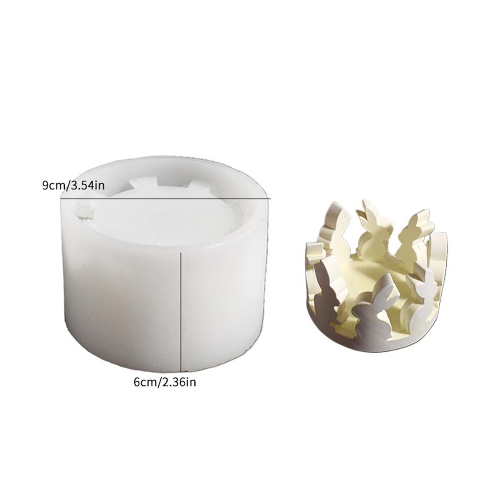 Пасхальные силиконовые формы в виде кролика с прорезями, сделай сам, подставка для стаканчиков для чайных свечей, форма для гипса, алебастра, цемента, бетона, форма для украшения дома