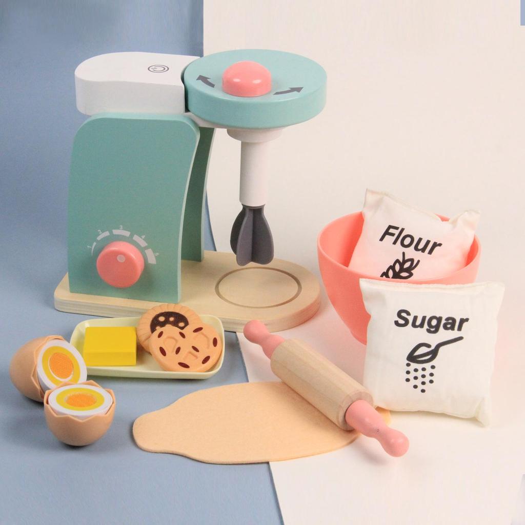 Деревянный игровой кухонный набор: Тостер, Миксер и Кофеварка Посуда для Детей