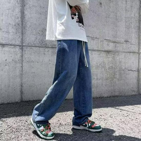 Мужские свободные прямые джинсы с широкими штанинами весна/осень — модные универсальные повседневные длинные брюки для подростков