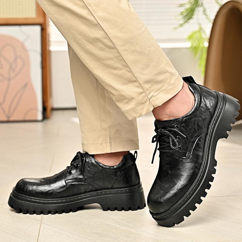 Мужская обувь из натуральной кожи, черные туфли на шнуровке, мужские повседневные туфли для ходьбы, новое поступление, мужские деловые оксфорды