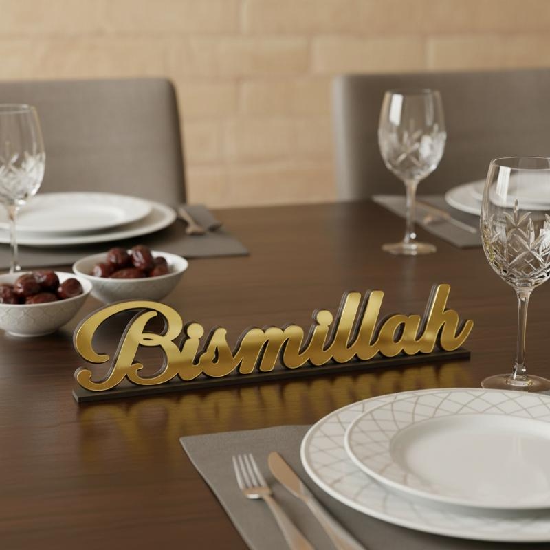 New Eid Mubarak Table Ornament With Moon Star Lantern Gold Silver Acrylic Islamic Home Decoration Gift For Ramadan Kareem