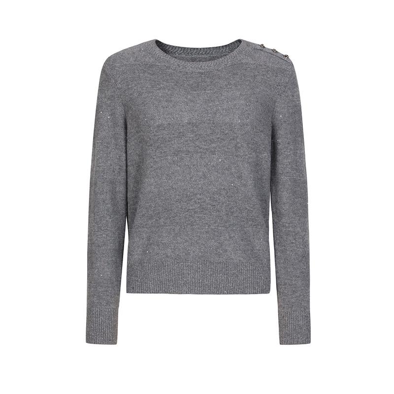 Женский свитер AnnaCo в стиле Old Money из шерстяного трикотажа с пайетками