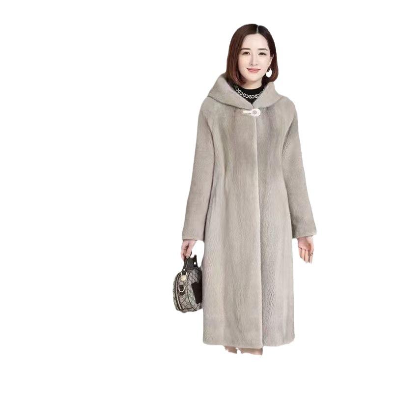 Новая зимняя шуба из искусственного меха Joom area Горячие модели женская шуба из искусственного меха норки средней длины женская с капюшоном утолщенная теплая мода