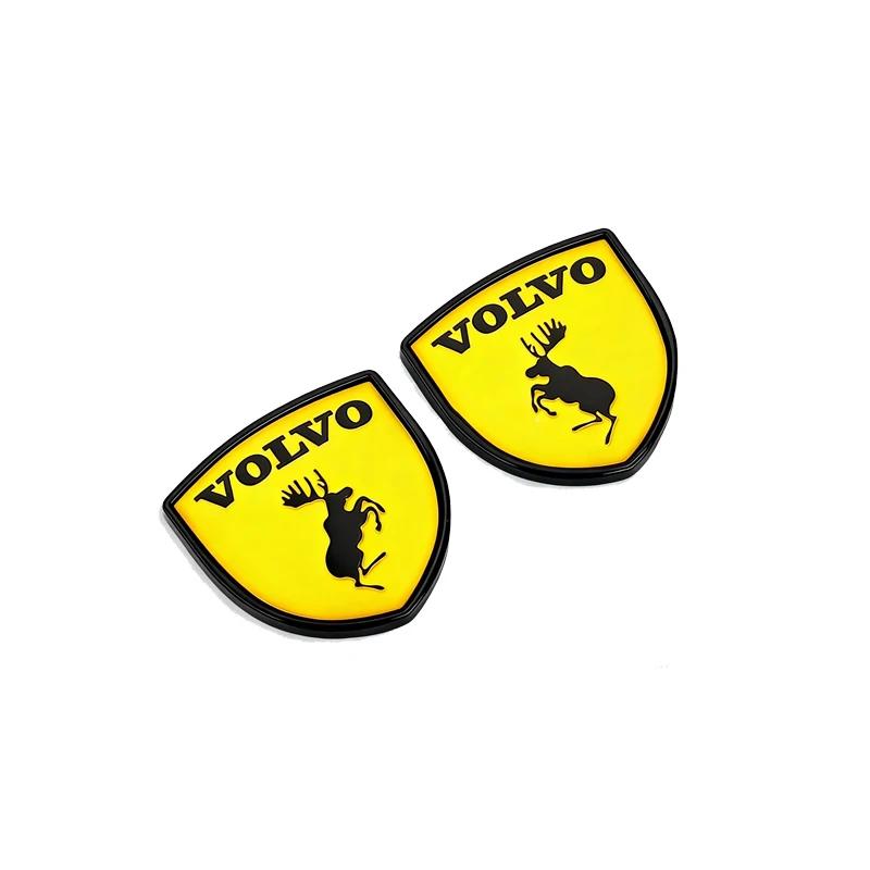 2 шт. Значок-щит с логотипом лося Volvo, 3D металлическая наклейка для всех багажников и крыльев автомобилей - Аксессуары для стайлинга и декора автомобиля
