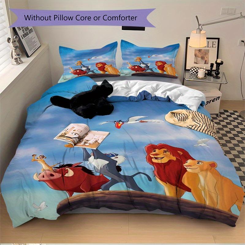 3pcs set Lion King, Simba, Timon Bedding Set with Duvet Cover + Pillowcases, All-Season Polyester, Home and Decor 82