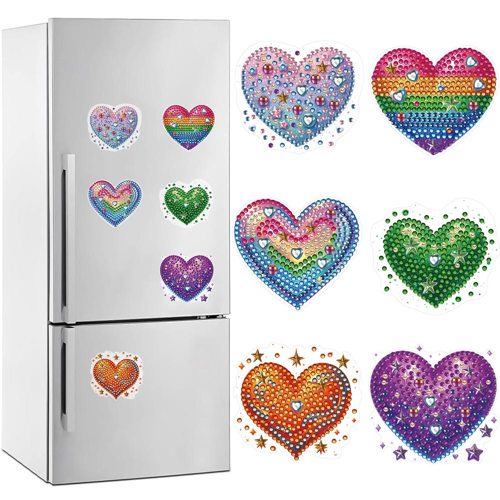 6 Pcs Full Drill Fridge Magnets Sticker Car Butterfly Dragonfly Diamond Painting Magnets Refrigerator for DIY Crafts Party Gift