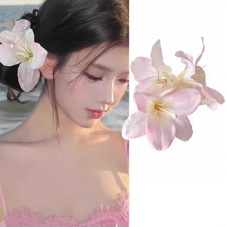 Привлекательная заколка-краб для волос в виде цветка, элегантные цветочные аксессуары для волос для женщин с реалистичным дизайном, стильное украшение для волос