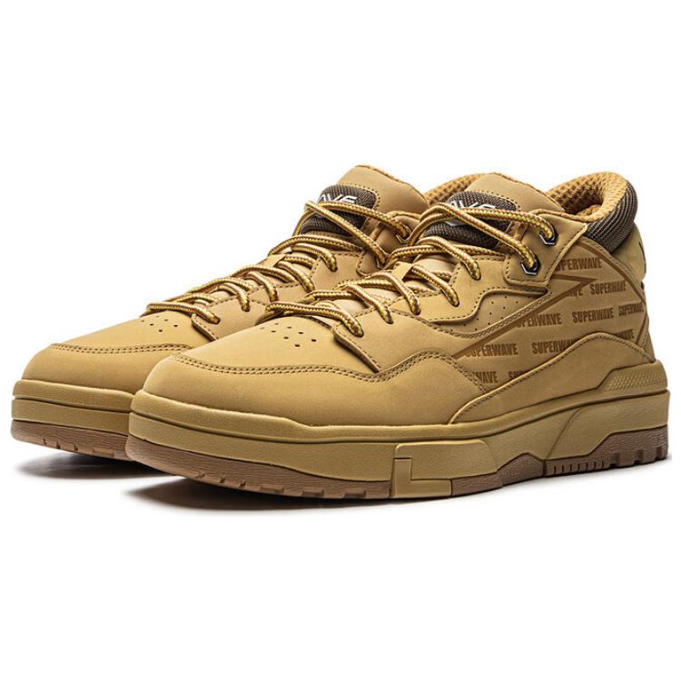 Li Ning Wave MID FLEECE Термозащитные Нескользящие Средние Кеды для Скейтборда Мужские Коричневые AGCU419-1