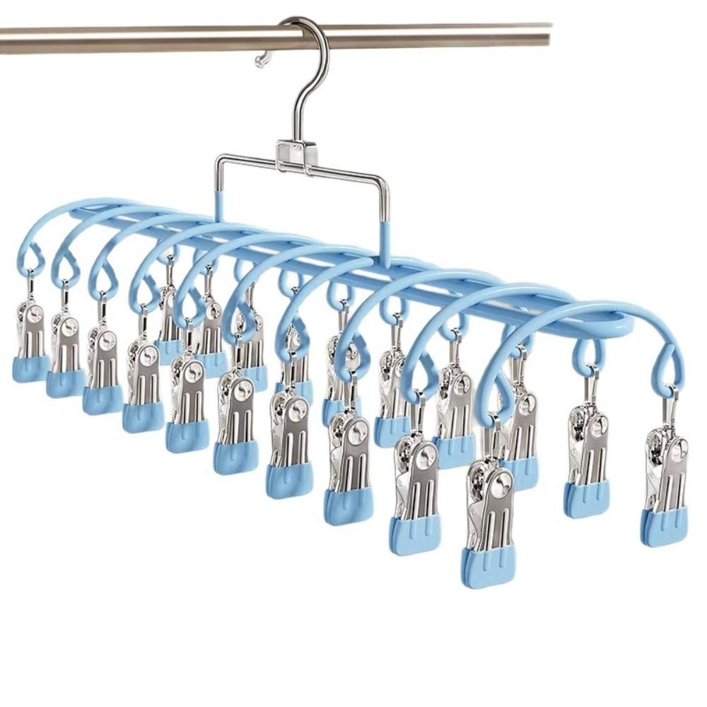 Rustproof Clothes Drying Hanger 20 Clips Underwear Socks Holder Portable Shoe Hanger Small Space