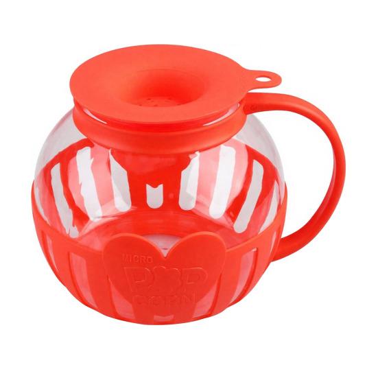 Микроволновая попкорница из боросиликатного стекла с крышкой двойного назначения для здоровых домашних перекусов, быстрое приготовление попкорна