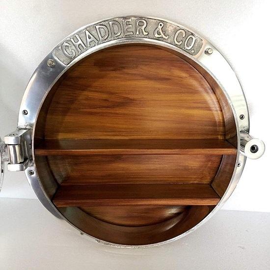 Тяжелое Круглое Окно-Иллюминатор для Канала Корабля Зеркало Стена Домашний Декор Никелированное 40,64 См